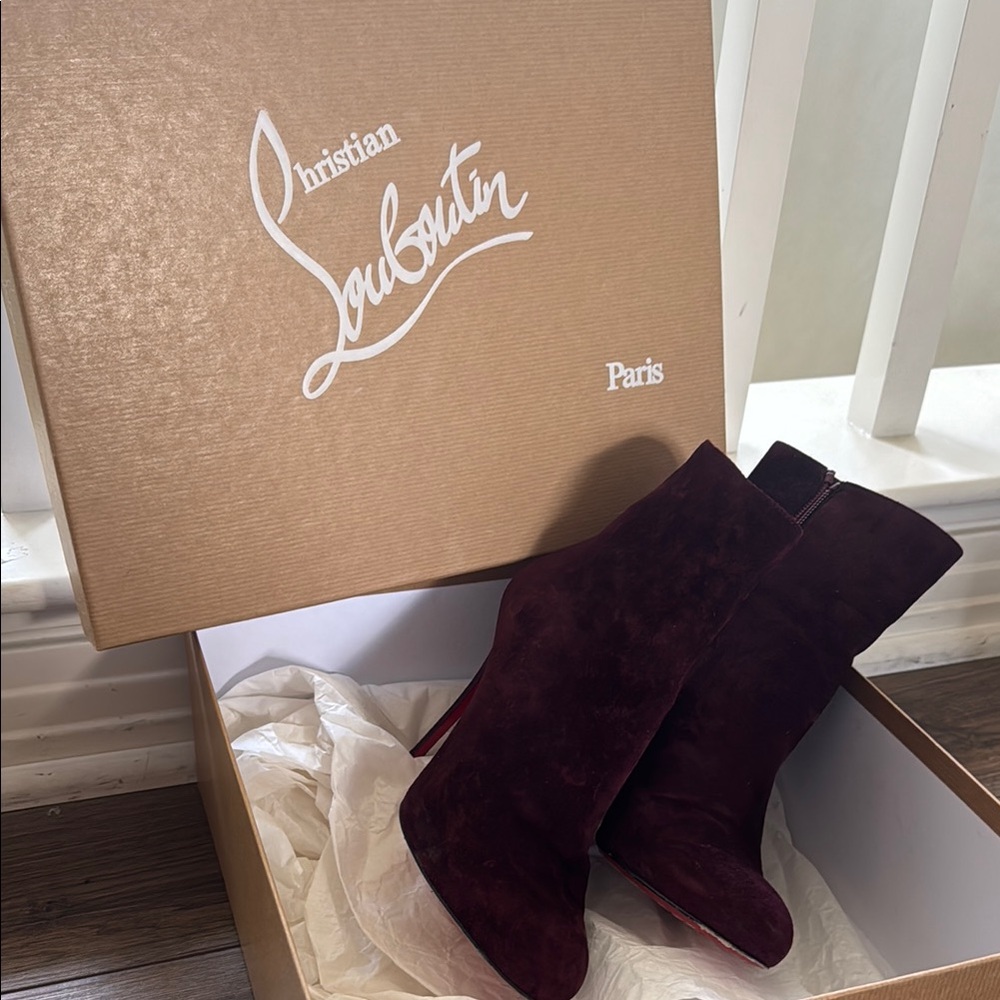 Christian Louboutin Women's Burgundy Ankle Boots